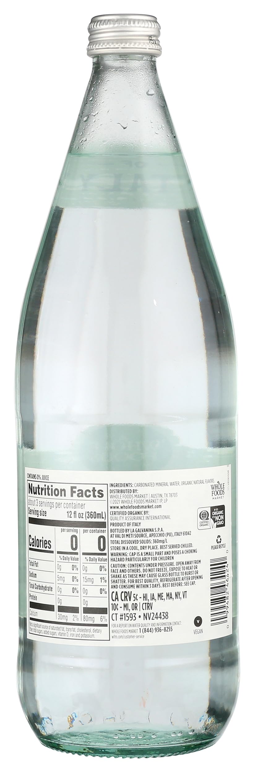 Organic Lime & Mint Sparkling Mineral Water, 33.8 Fl Oz | Grocery